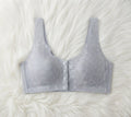 Front Snap Lace Bra Grey